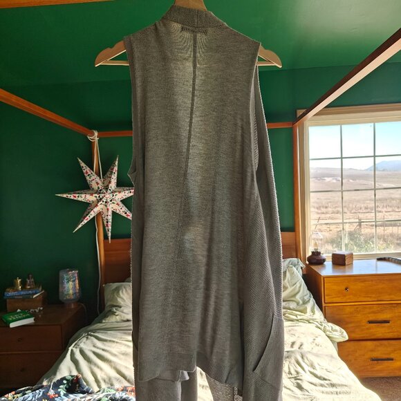 Banana Republic Gray Open-Front Waterfall Cardigan Vest – Size S - Picture 1 of 3